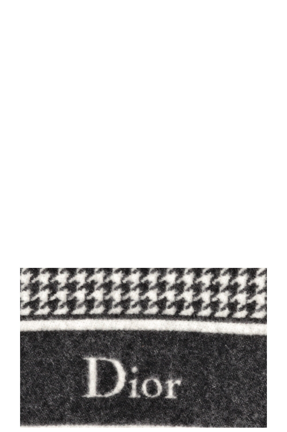 CHRISTIAN DIOR Houndstooth Wool Blanket Dark grey