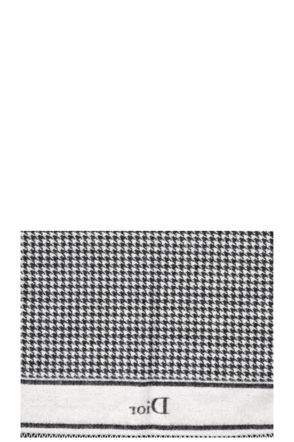 CHRISTIAN DIOR Houndstooth Wool Blanket Dark grey