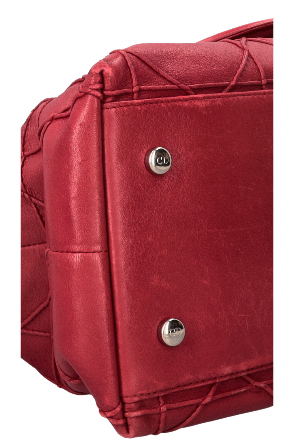 CHRISTIAN DIOR Granville Cannage Bag Leather Red