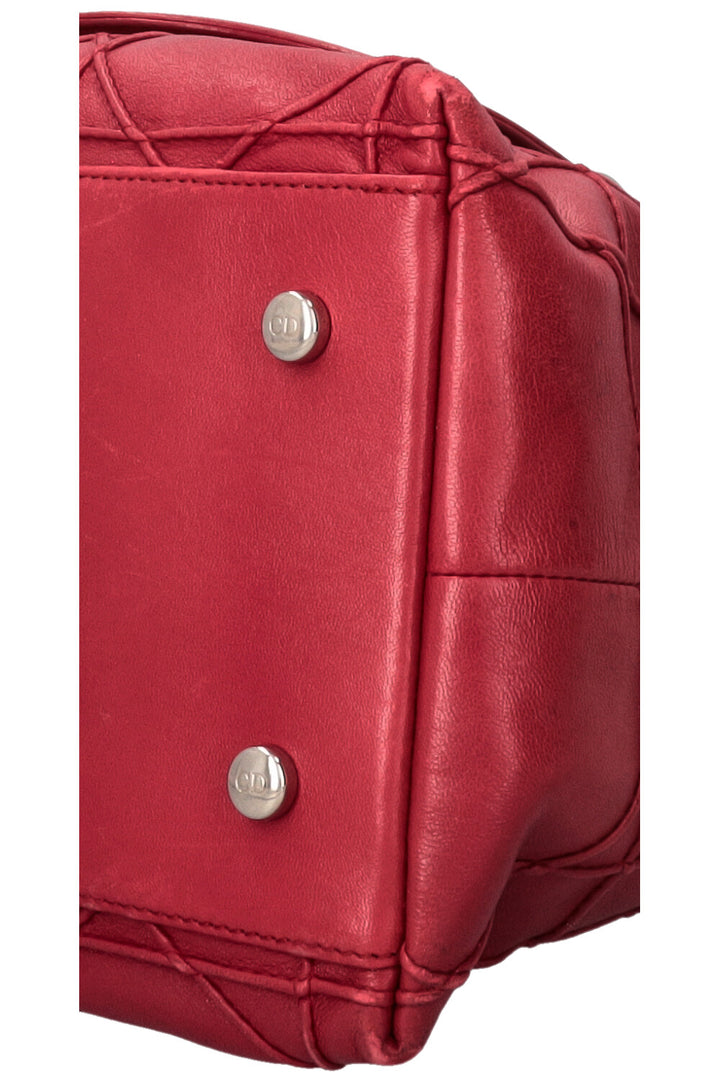 CHRISTIAN DIOR Granville Cannage Bag Leather Red