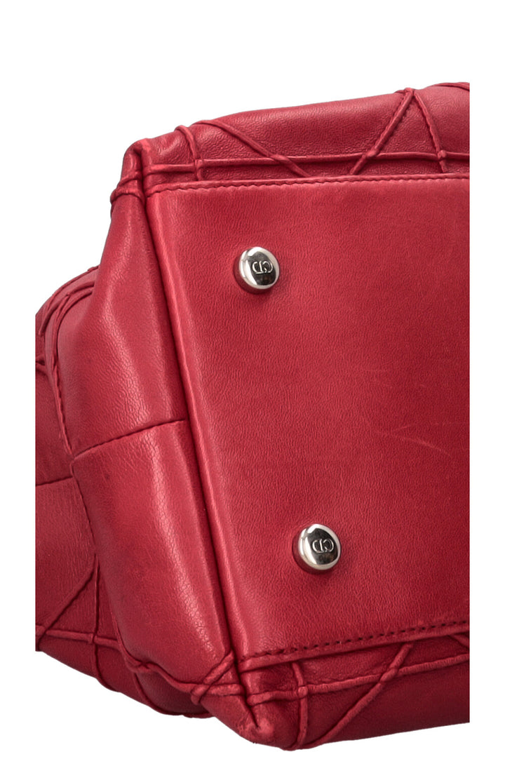 CHRISTIAN DIOR Granville Cannage Bag Leather Red