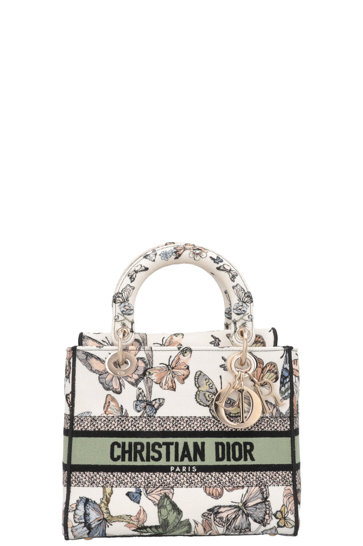 CHRISTIAN DIOR Lady Dior D-Lite Medium Toile de Jouy Mexico White