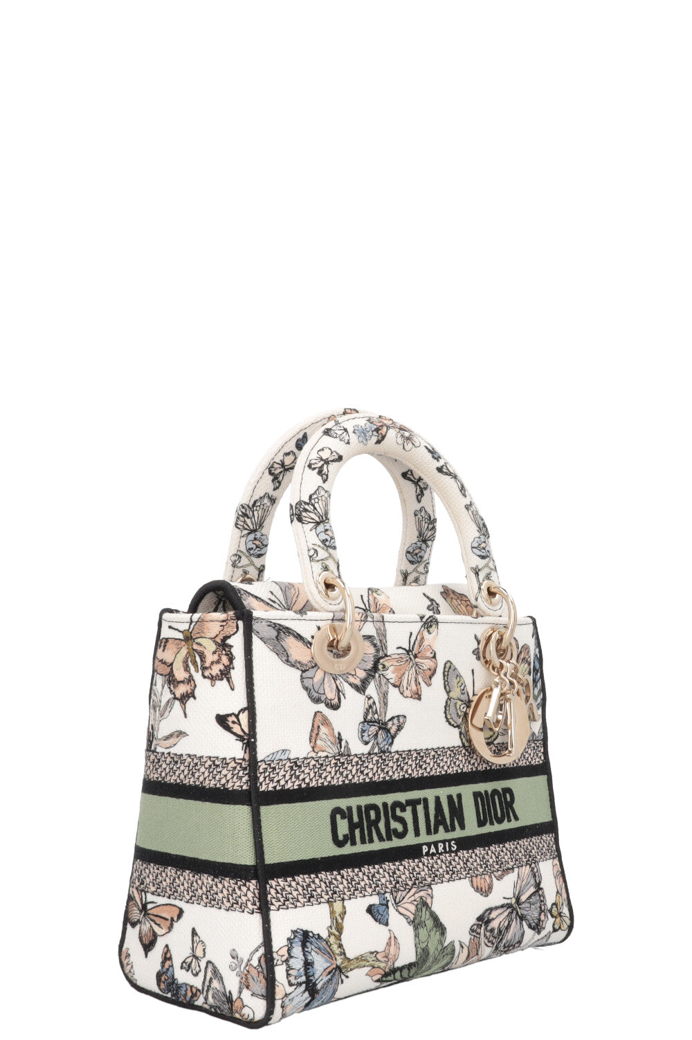 CHRISTIAN DIOR Lady Dior D-Lite Medium Toile de Jouy Mexico White