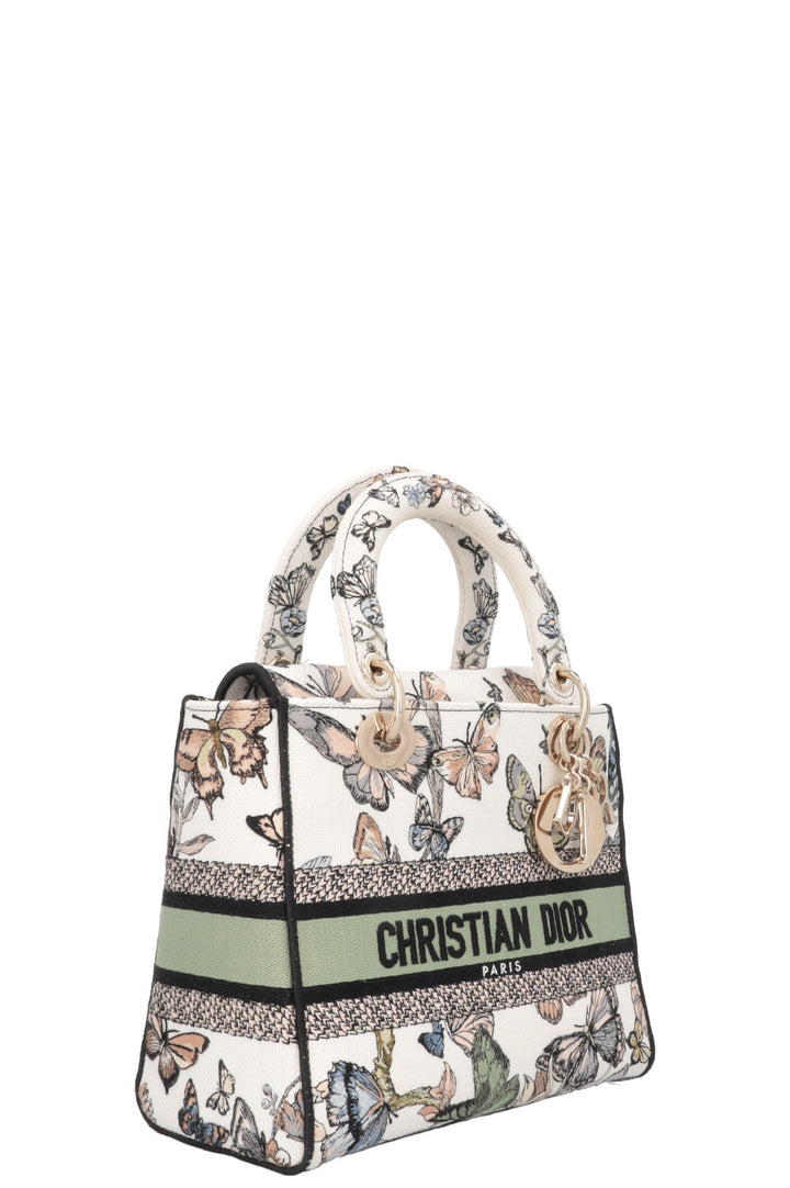 CHRISTIAN DIOR Lady Dior D-Lite Medium Toile de Jouy Mexico White