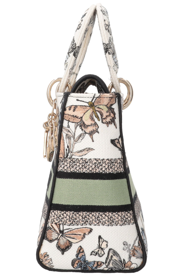 CHRISTIAN DIOR Lady Dior D-Lite Medium Toile de Jouy Mexico White
