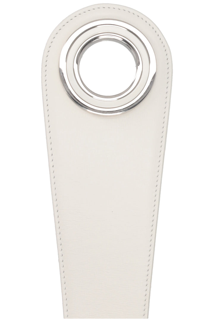 CHRISTIAN DIOR Ring Wide Waist Belt Leather White