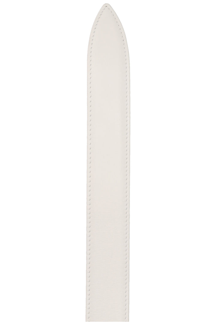 CHRISTIAN DIOR Ring Wide Waist Belt Leather White