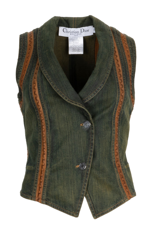 CHRISTIAN DIOR Vest Denim Leather
