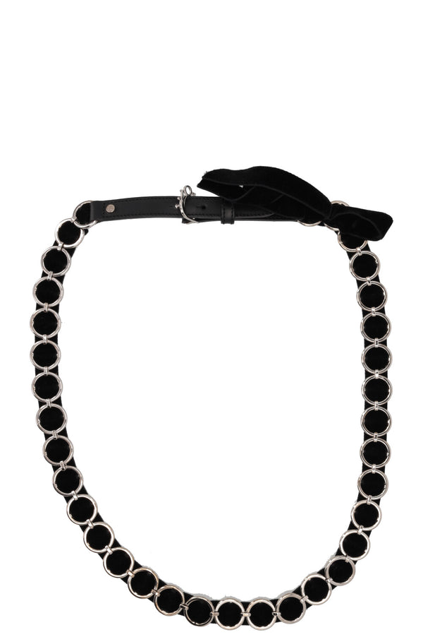 CHRISTIAN DIOR Vintage Romantique Chain Belt Velvet Black