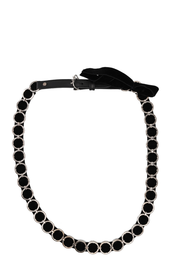 CHRISTIAN DIOR Vintage Romantique Ceinture Chaîne Velours Noir