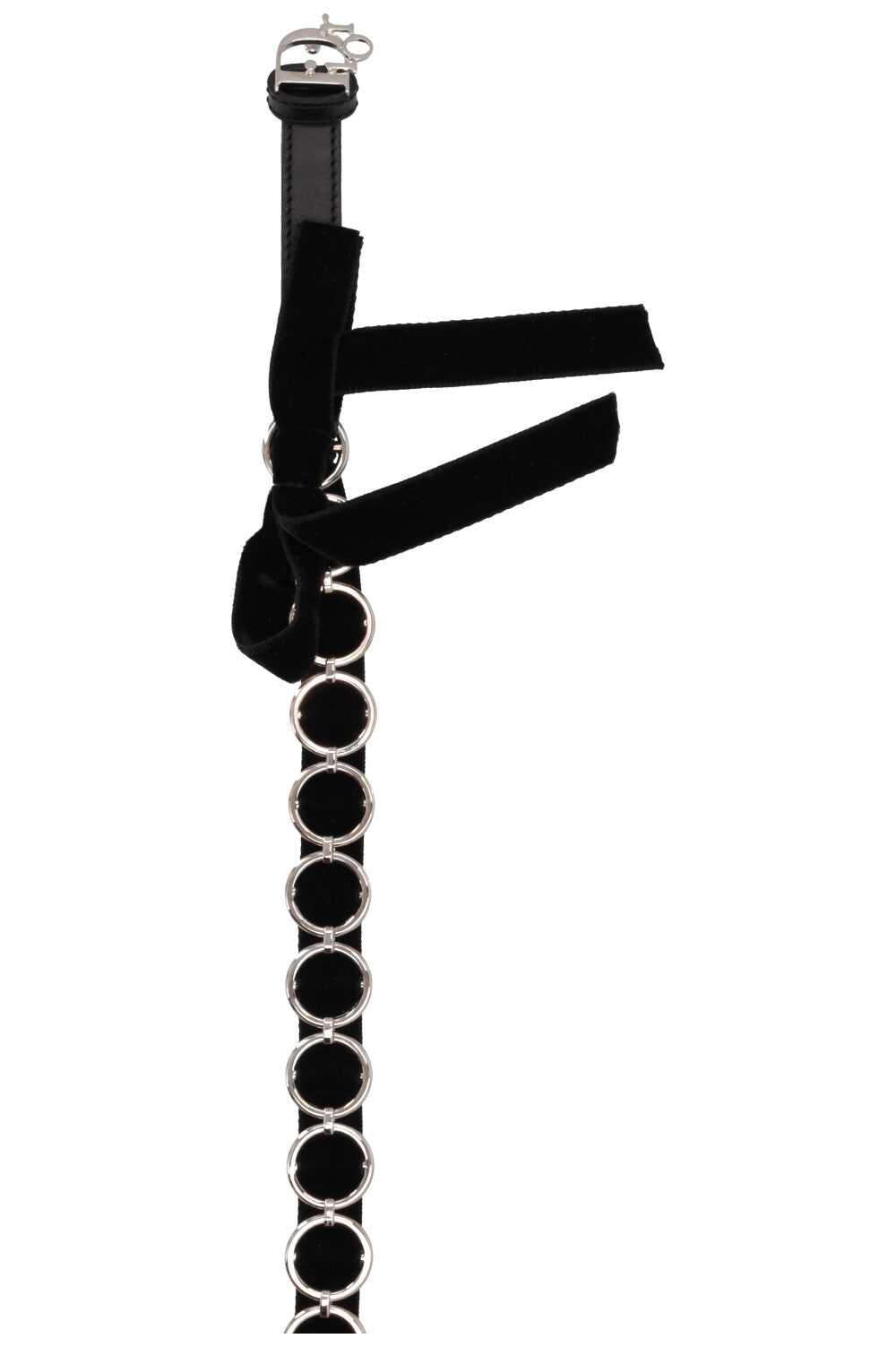 CHRISTIAN DIOR Vintage Romantique Ceinture Chaîne Velours Noir