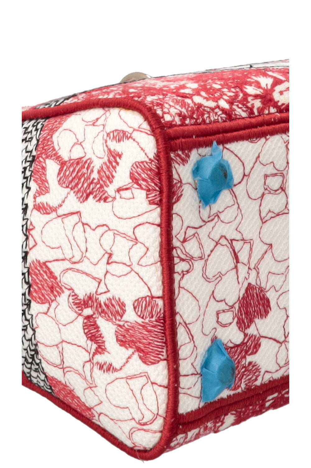 CHRISTIAN DIOR Lady Dior D-Royaume d´Amour Medium Embroidered Canvas Red