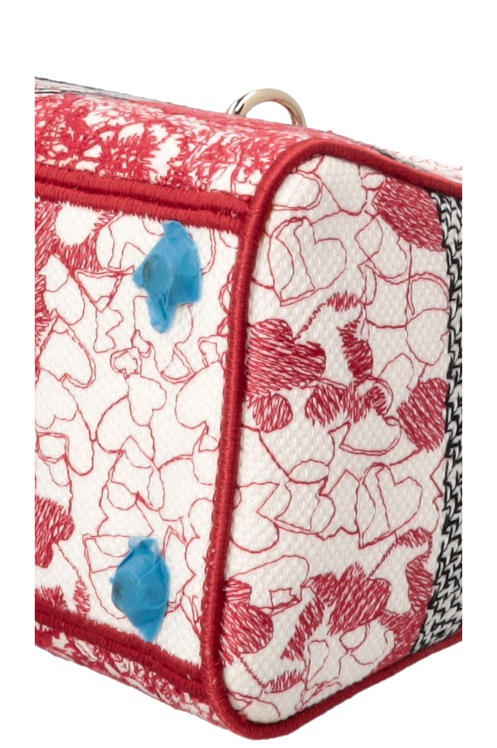 CHRISTIAN DIOR Lady Dior D-Royaume d´Amour Medium Embroidered Canvas Red
