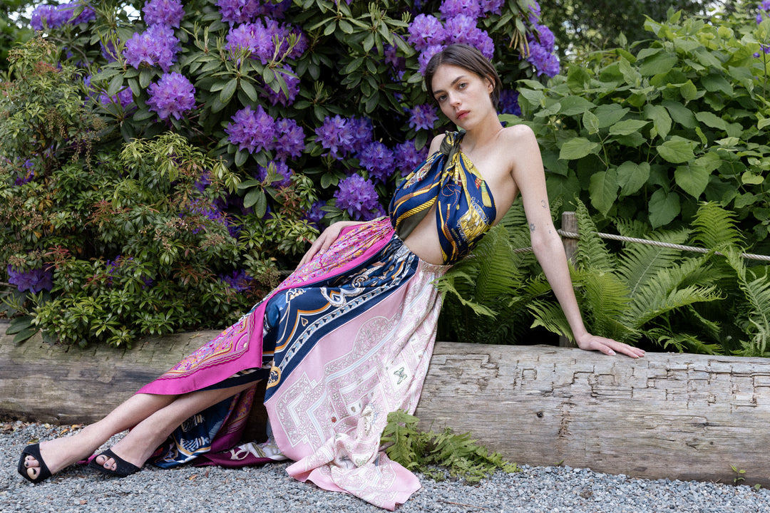 UNFOLD Silk Scarf Tulip Dress