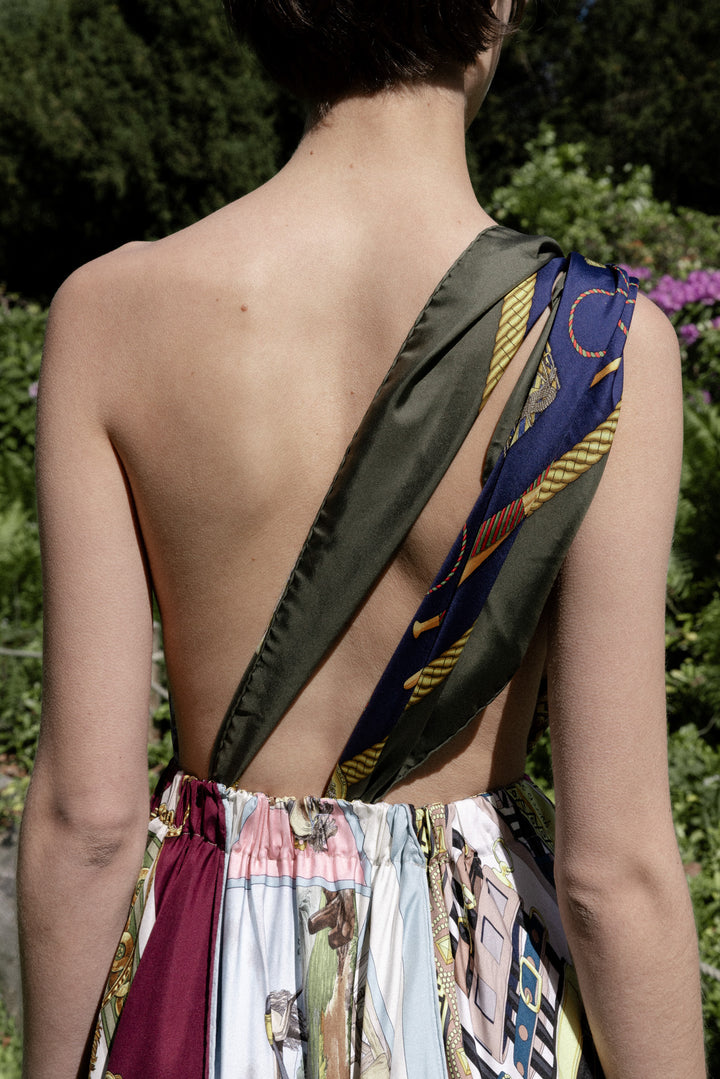 UNFOLD Silk Scarf Tulip Dress