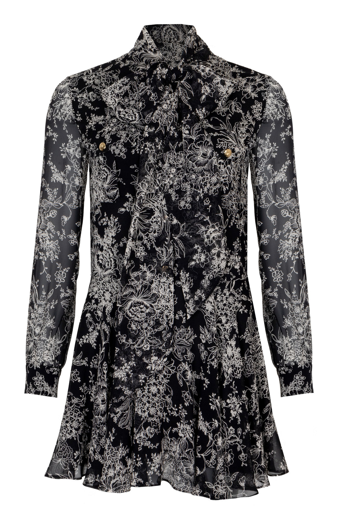 CELINE Floral Print Silk Dress Black REAWAKE CELINE Floral Print Silk Dress Black REAWAKE