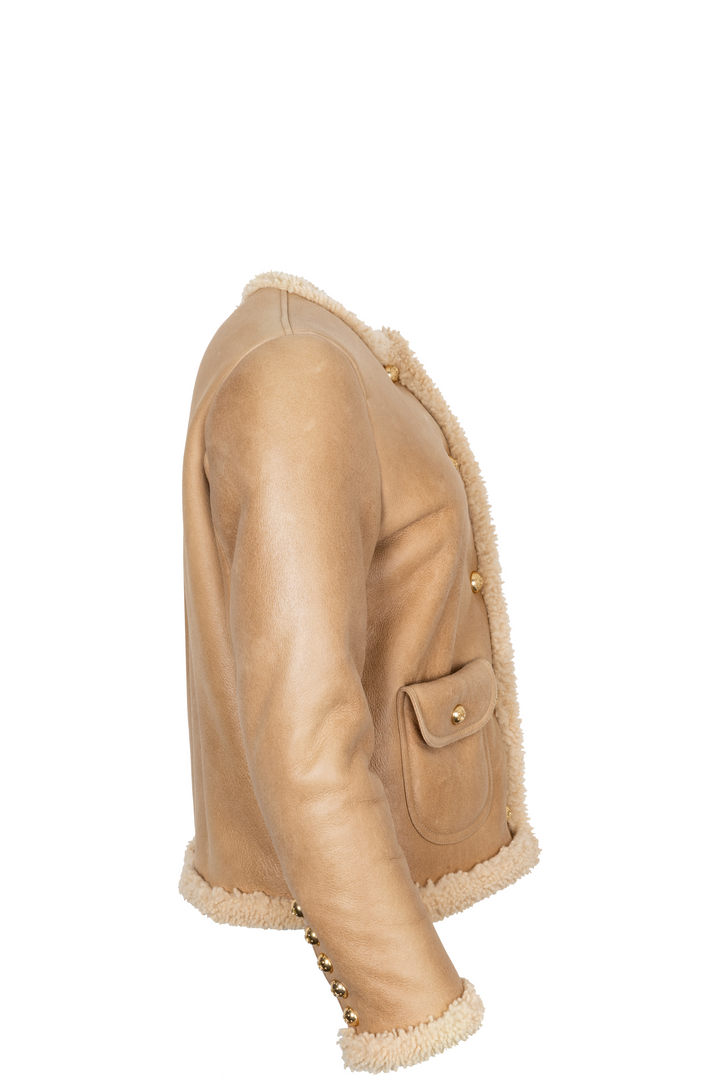 CELINE 2023 Shearling Chealsea Jacket Beige