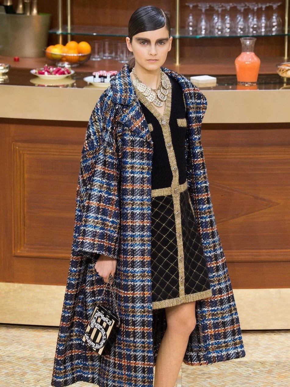 CHANEL 2015 Long Sleeve Knit Dress Cashmere Black