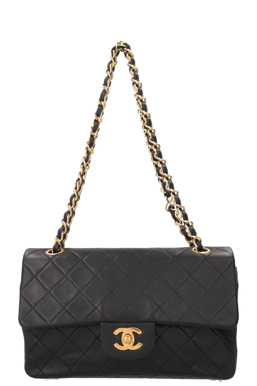 Chanel Vintage Double Flap Small Leather Black