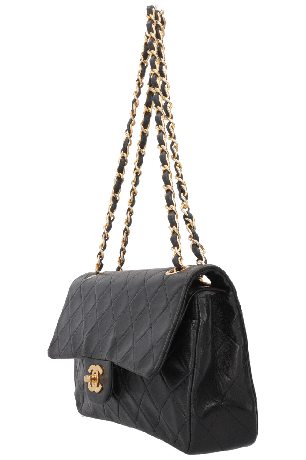 Chanel Vintage Double Flap Small Leather Black