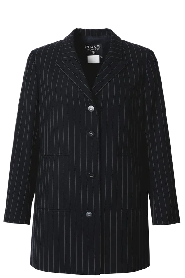 CHANEL 1996 Veste rayée noire