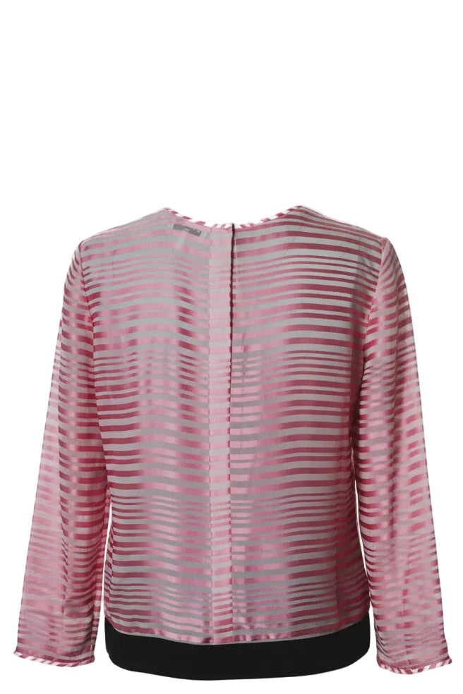 CHANEL 2020 Striped Top Silk Pink