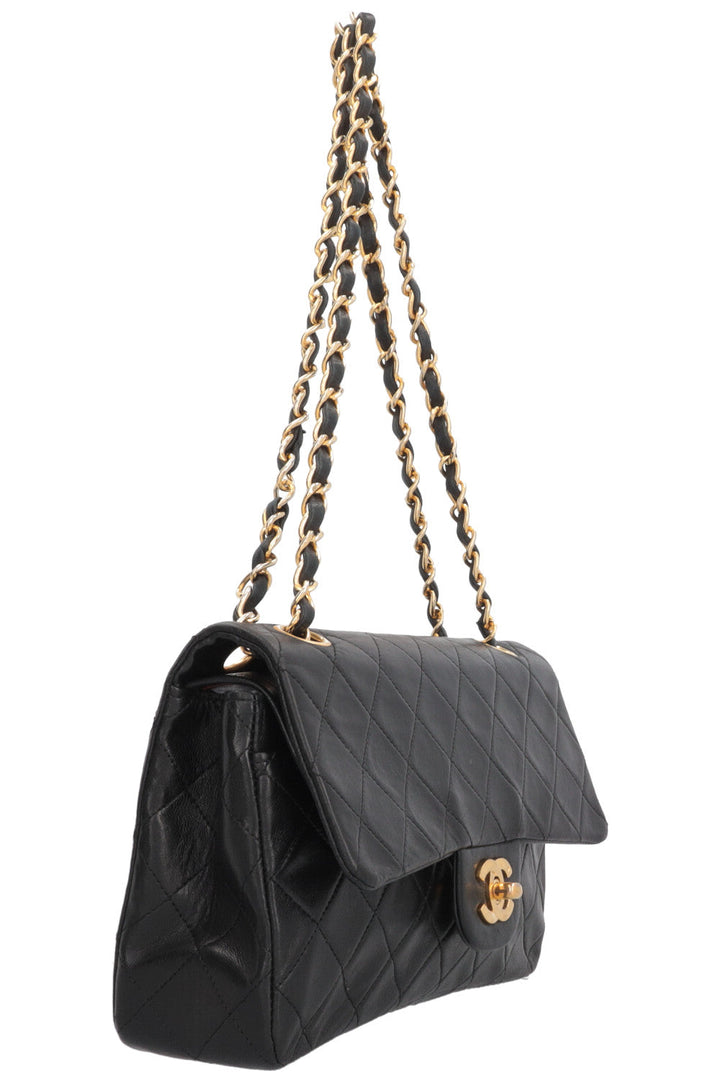 Chanel Vintage Double Flap Small Leather Black
