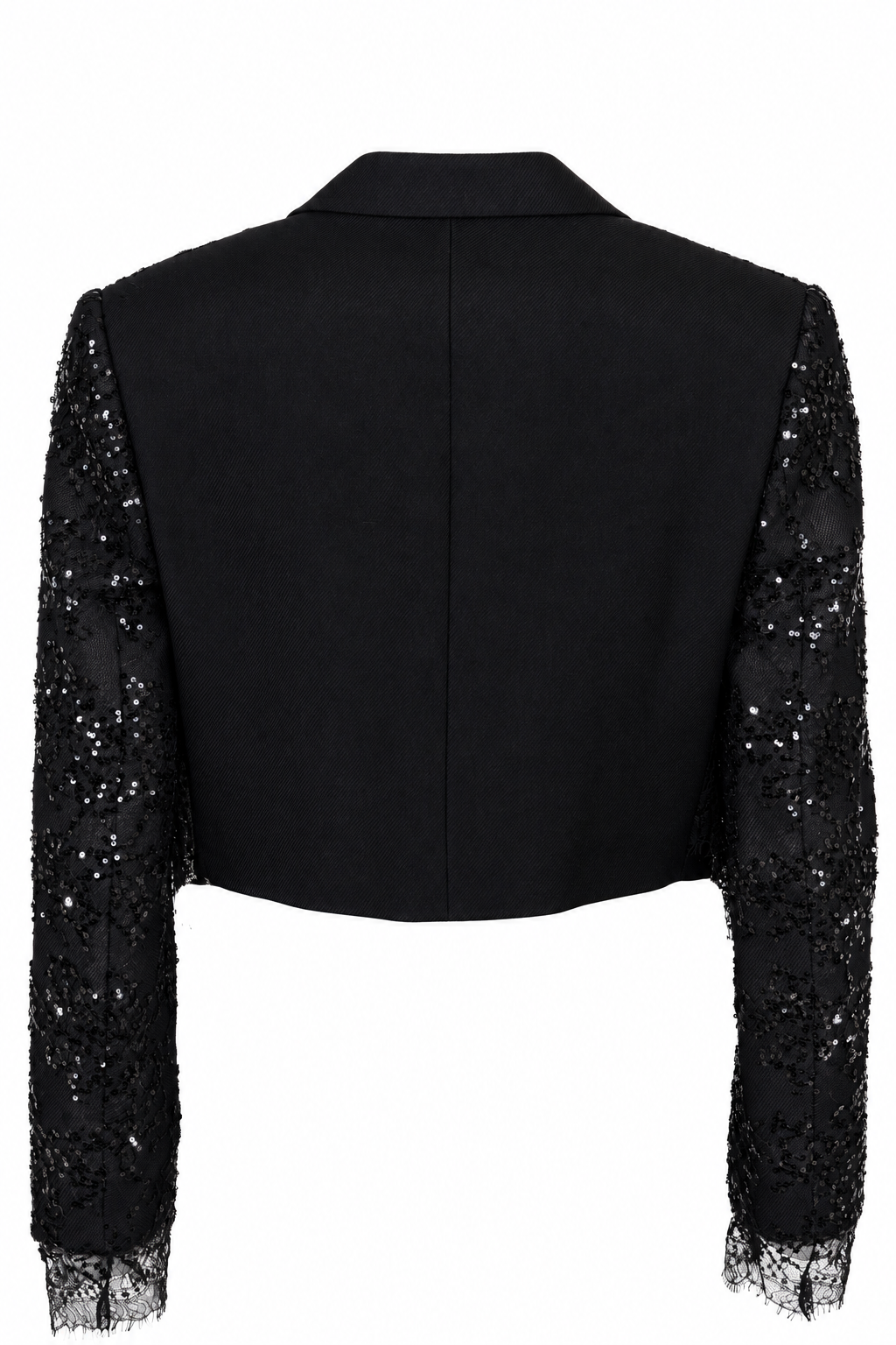 LOUIS VUITTON Habit court en dentelle à sequins en mohair noir