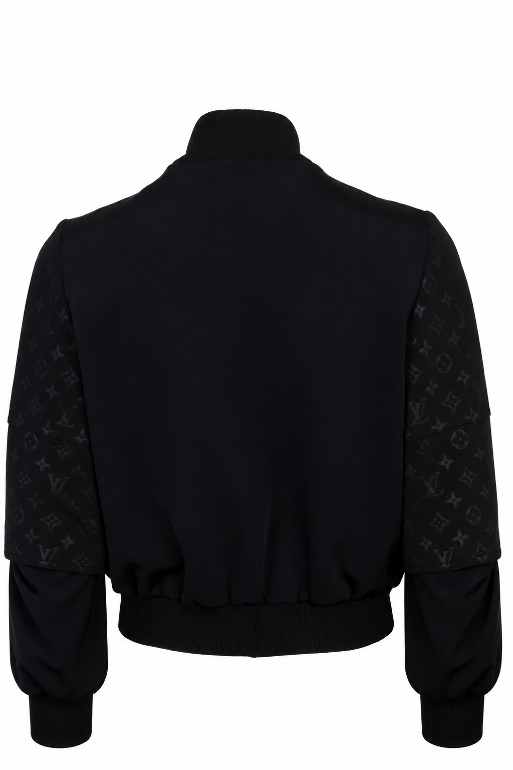 LOUIS VUITTON Embossed Monogram Zip-Up Jacket Neoprene Black