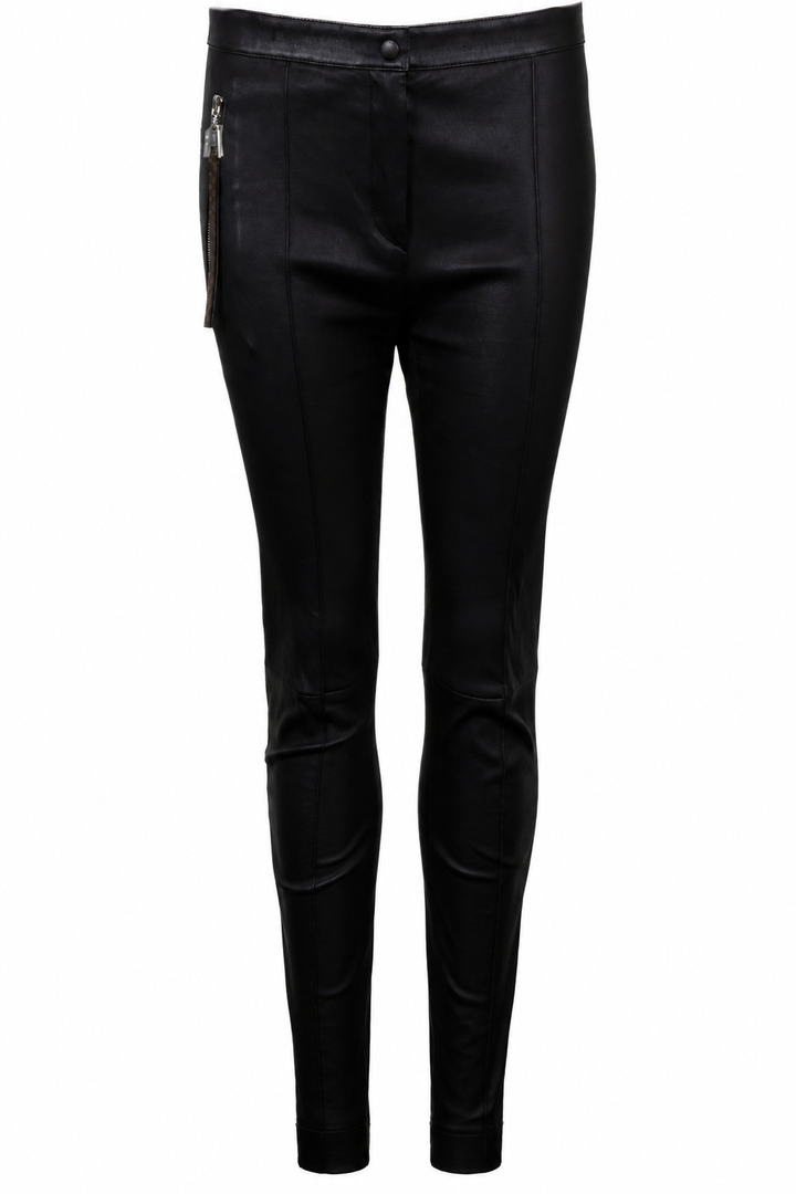Pantalon LOUIS VUITTON en cuir d'agneau noir