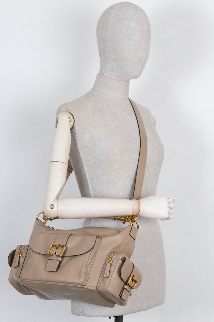 CHLOÉ Small Camera Bag Leather Beige