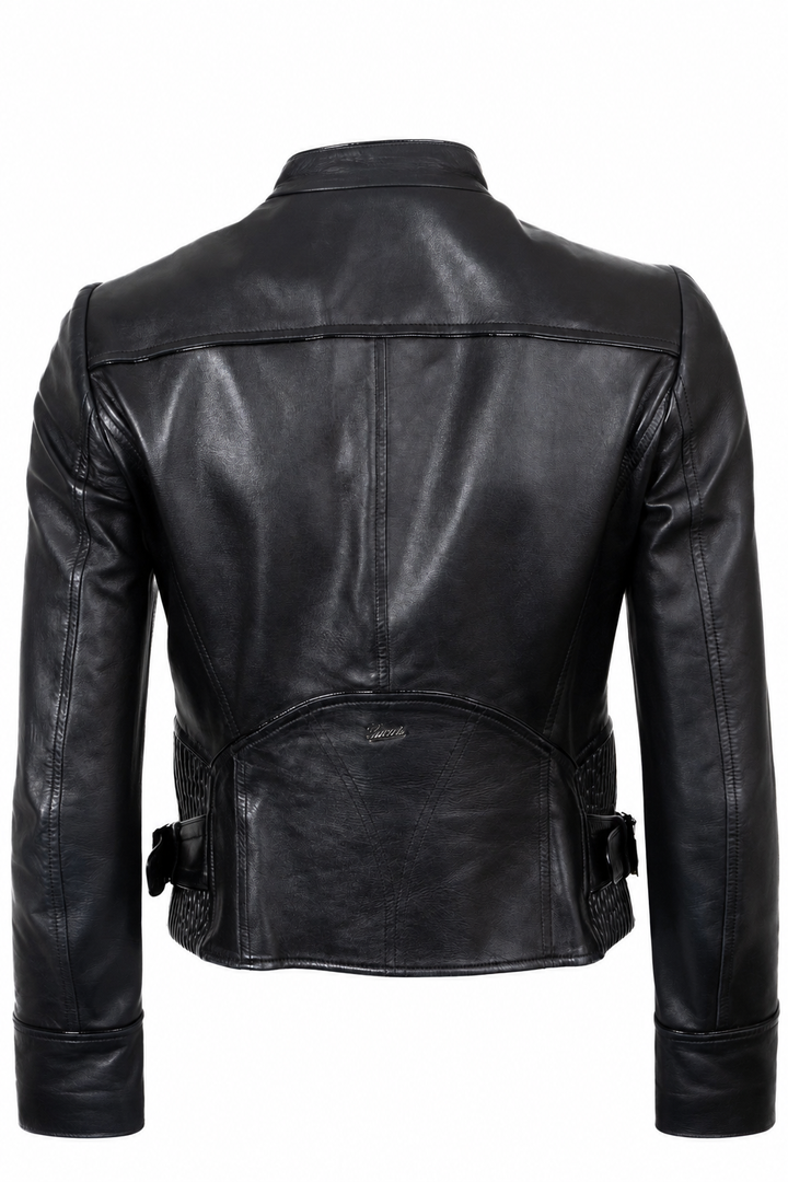 Veste motard GUCCI en cuir noir