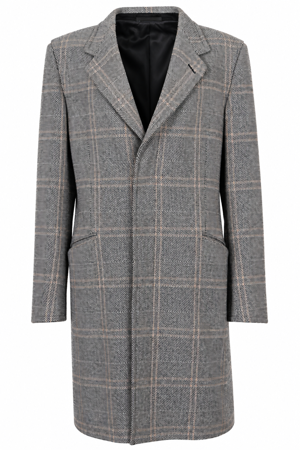 YVES SAINT LAURENT Check Coat Wool Multicolor