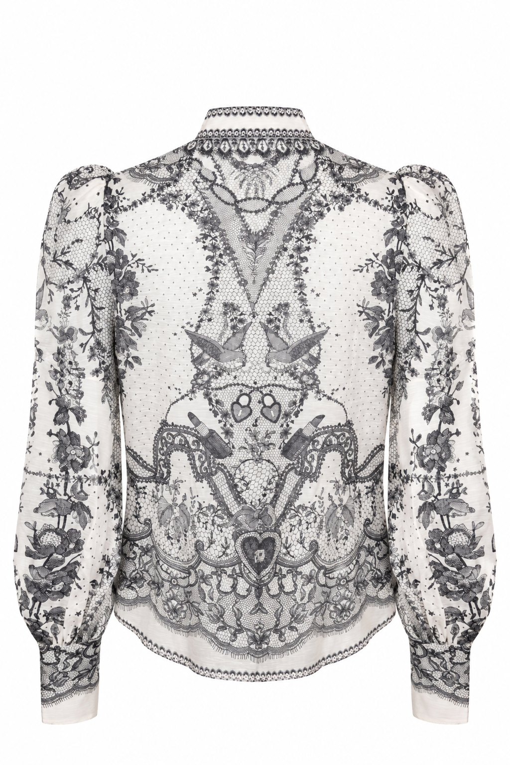 ZIMMERMANN Paisley Crystal Buttoned Blouse Linen Black