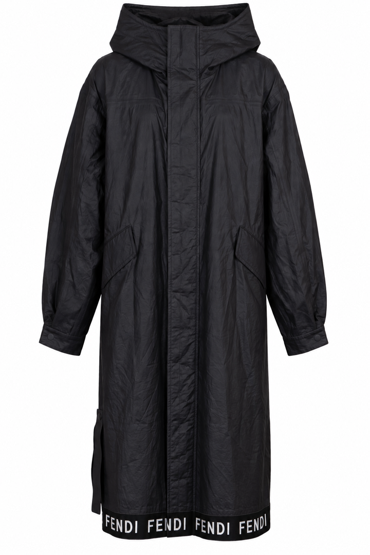 FENDI Reversible Rain Coat Cotton Black