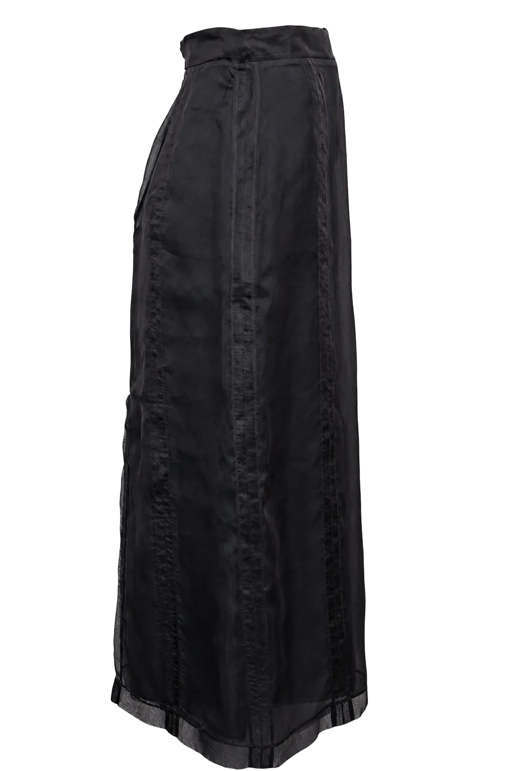 GUCCI Organza Pencil Skirt Silk Black