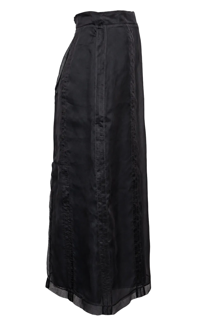 GUCCI Organza Pencil Skirt Silk Black