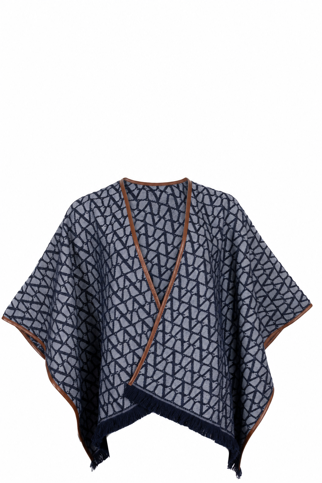 VALENTINO V Logo Cape Wool Blue