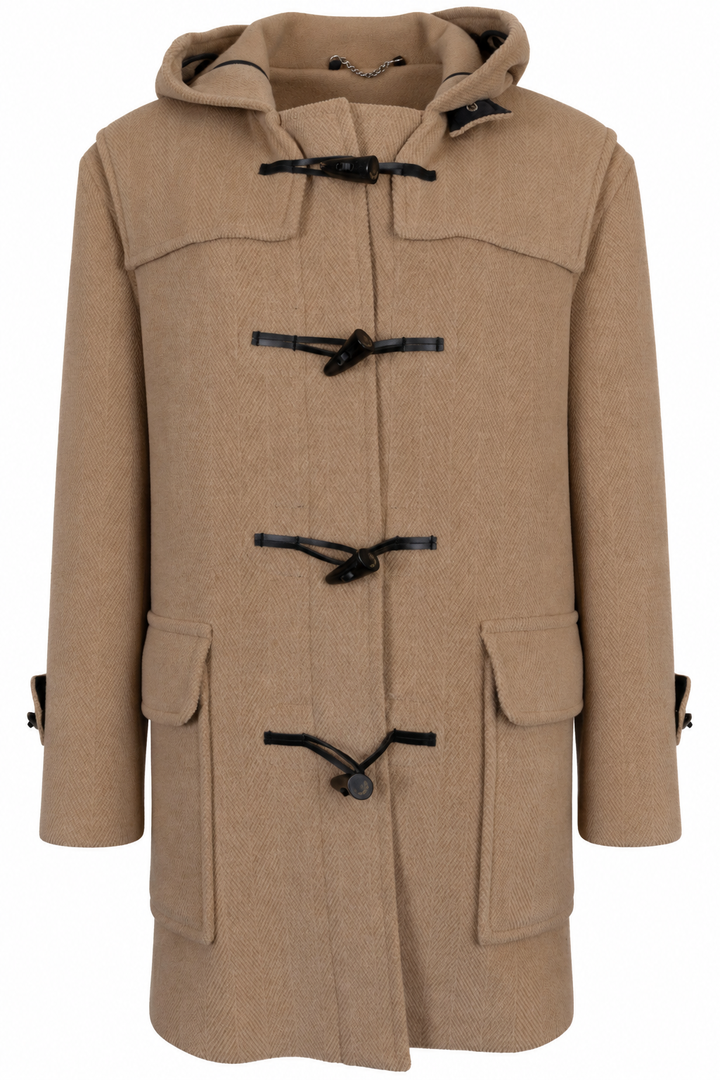 BURBERRY Toggle Duffle Coat Wool Beige