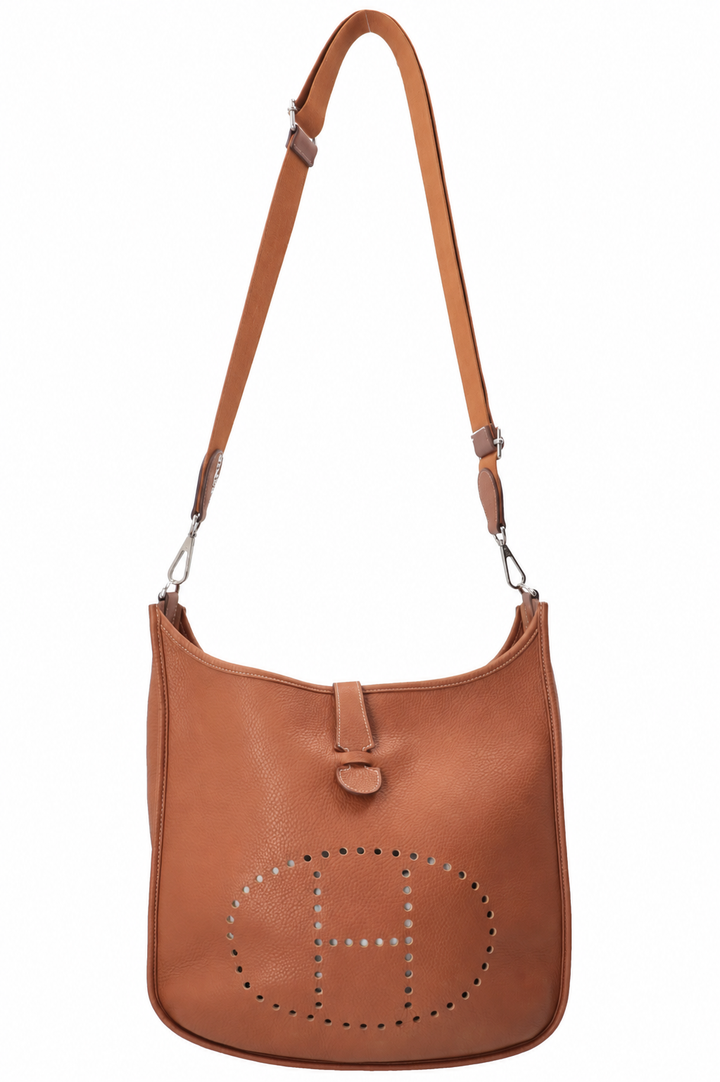 HERMÈS Evelyne PM Cuir Clemence Gold