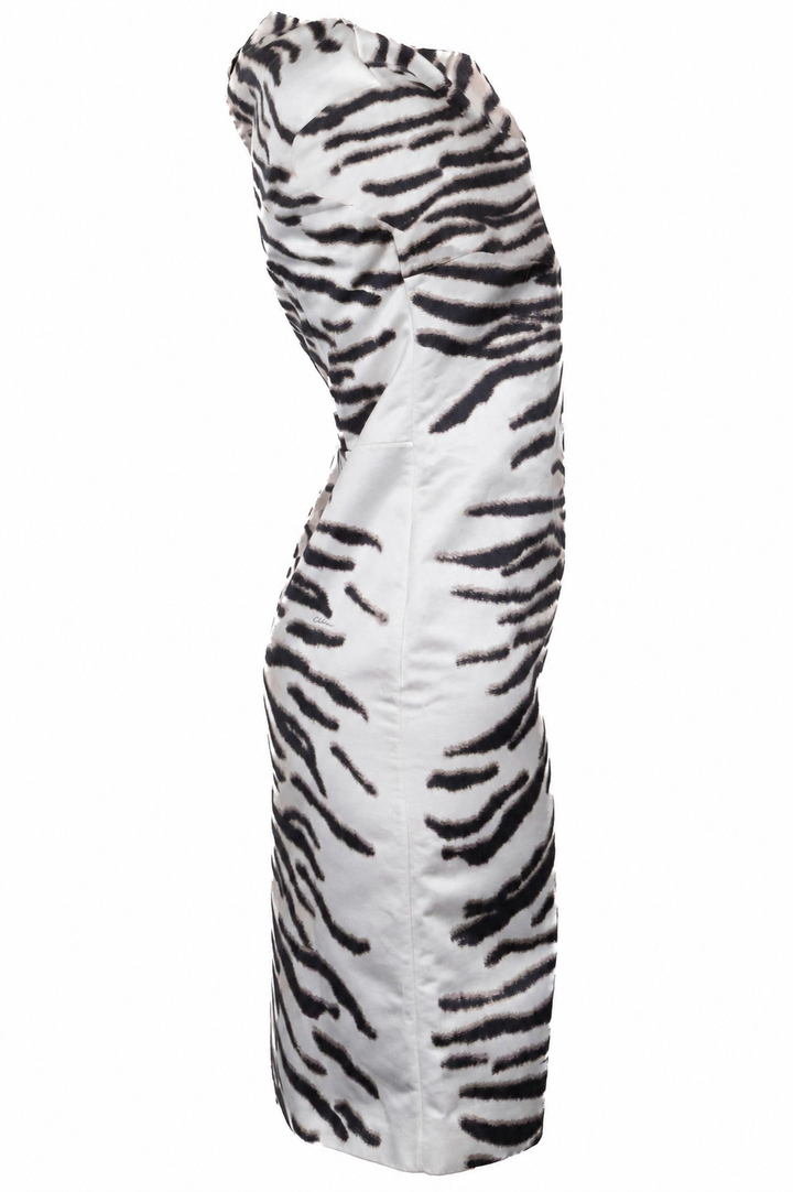 CELINE Zebra Print Dress White Black
