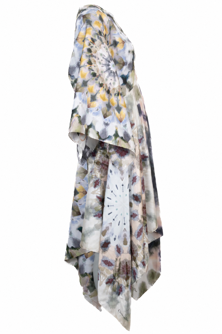 CHRISTIAN DIOR Watercolor Dress Silk Multicolor
