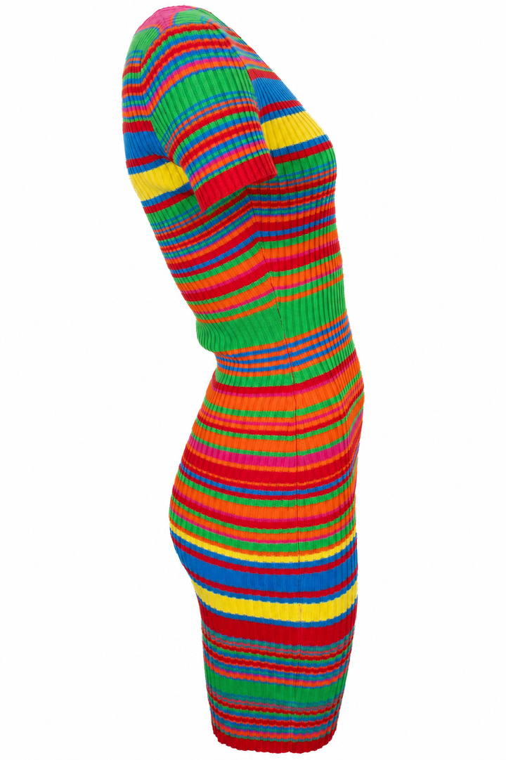 Robe à manches courtes multicolore VERSACE
