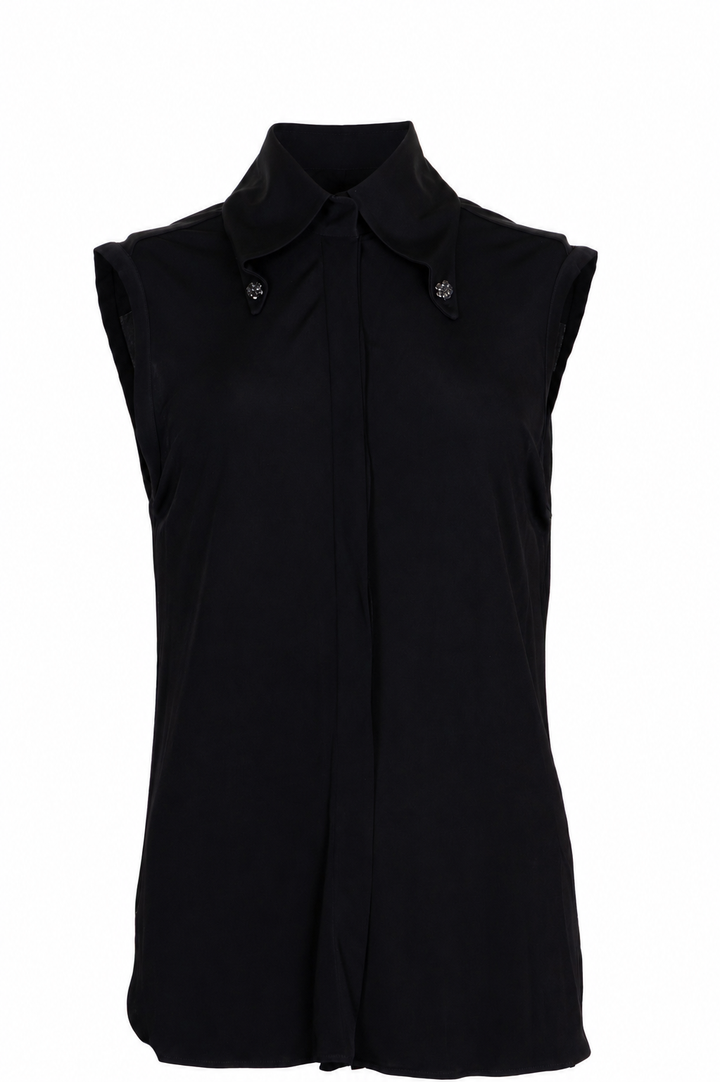 CHANEL Sleeveless Shirt Black