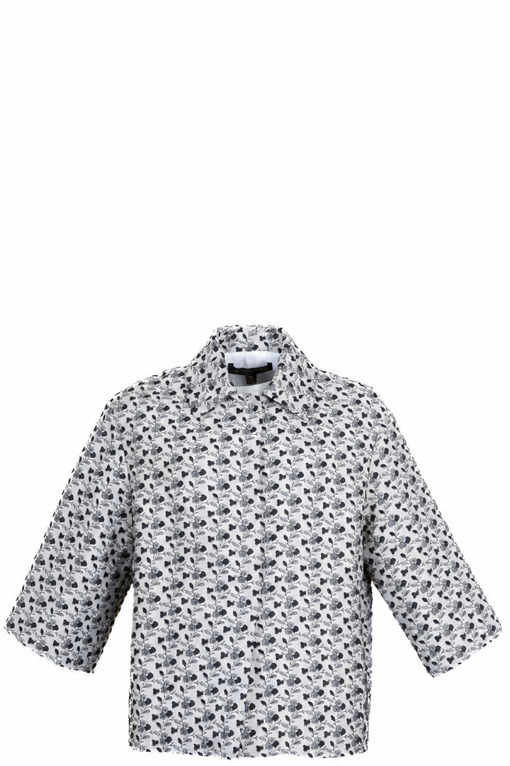 LOUIS VUITTON Veste en jacquard floral coton gris noir