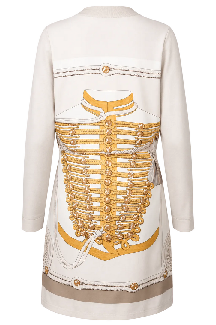 HERMÈS Belted Cardigan Brandebourgs Twillaine Cashmere Silk Beige