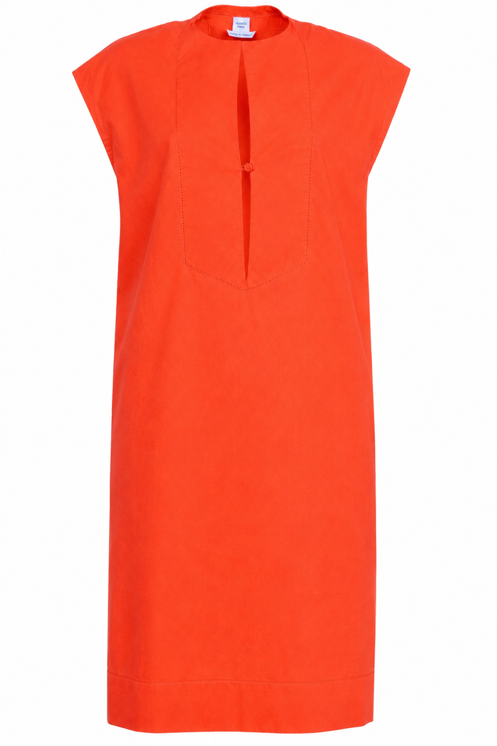 HERMÈS Sleeveless Dress Cotton Orange