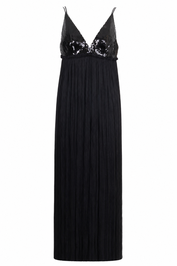 ROBERTO CAVALLI Maxi Dress Silk Sequin Black