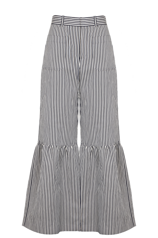 CHRISTIAN DIOR Flared Pants Striped Black White
