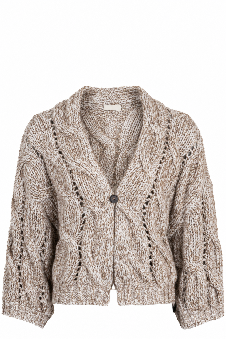 BRUNELLO CUCINELLI One Button Chunky Knit Wool White